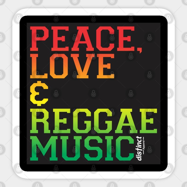 PEACE, LOVE & REGGAE MUSIC Sticker by DistinctApparel